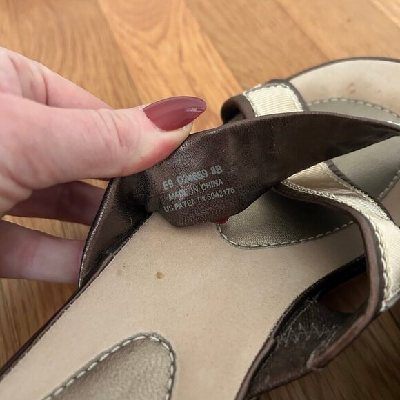 Cole Haan Nike AIR tan Brown Criss Cross Wedge Platform Sandals Women’s Size 8 - Picture 8 of 10